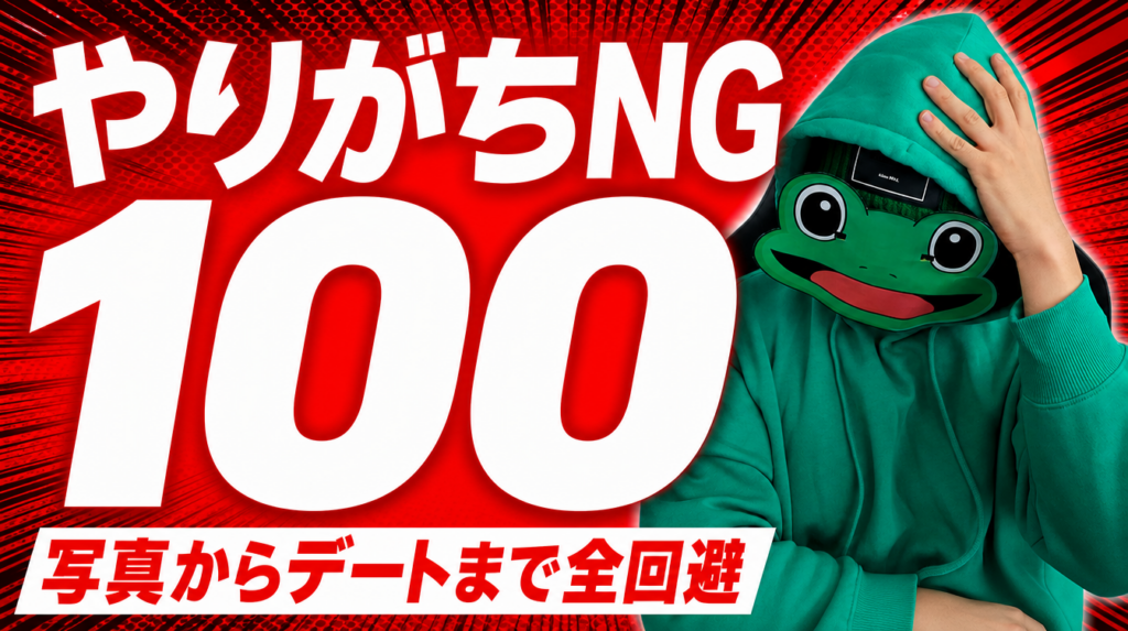 マッチングアプリでやりがちなNG100。写真からデートまで全回避