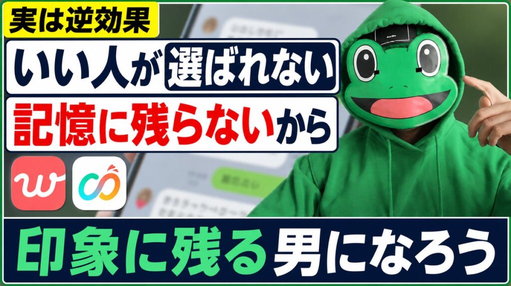 いい人がモテない理由は記憶に残らないから｜マッチングアプリ