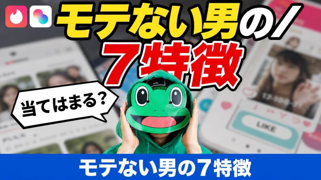 モテない男の特徴7選|マッチングアプリで今日から変えられる