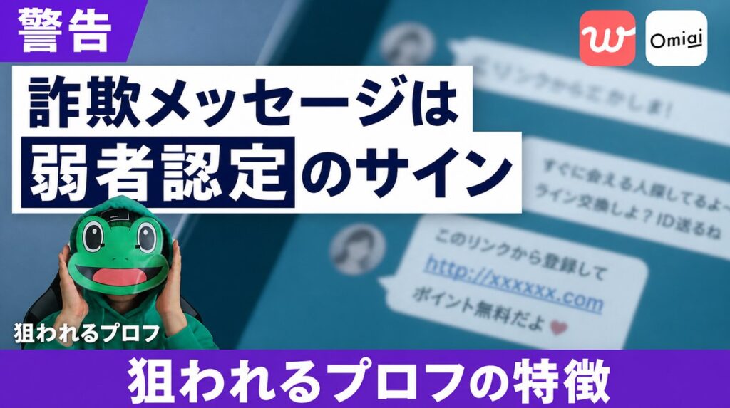 詐欺メッセージが来るのは弱者認定のサイン|マチアプのプロフィールを見直す