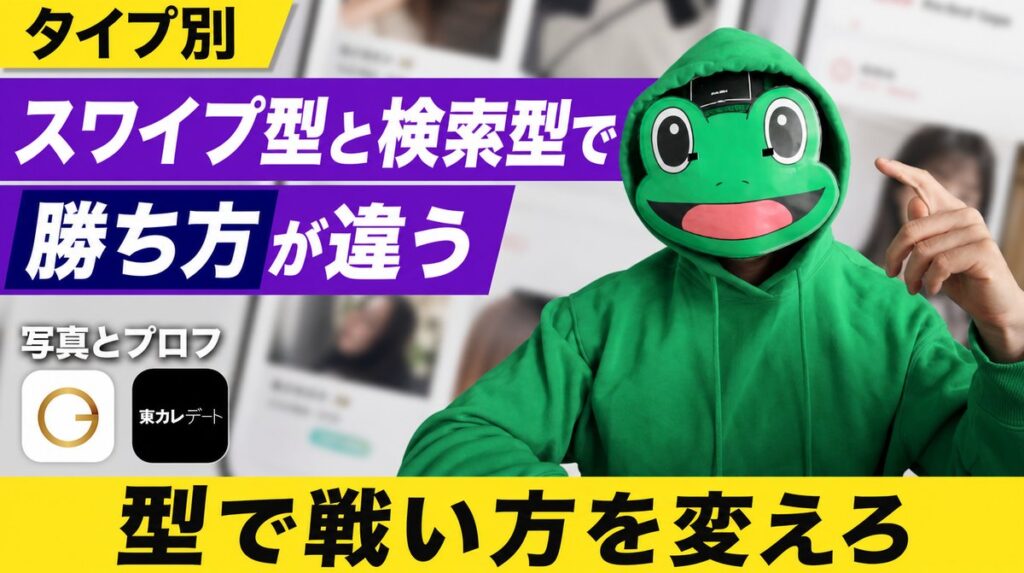 スワイプ型と検索型で勝ち方は違う|マッチングアプリの写真とプロフィール