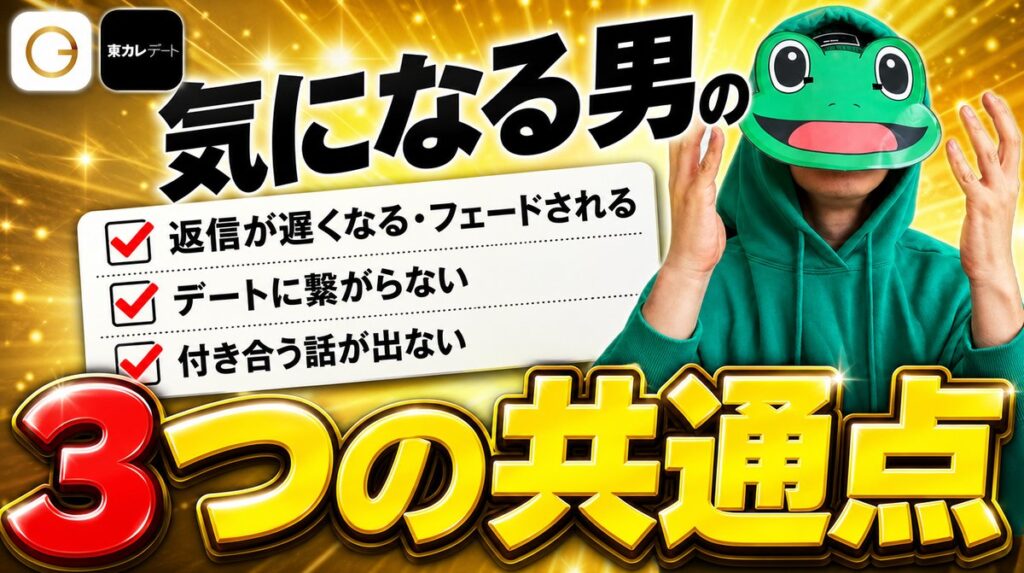 かえるが気になる男の3つの共通点|マッチングアプリでやりがちな失敗