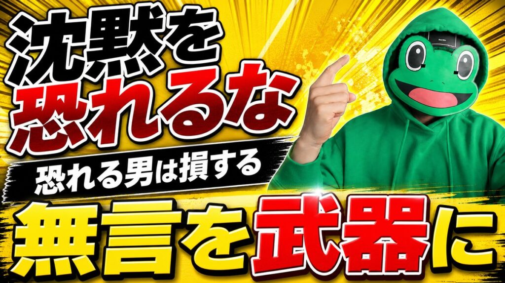 沈黙を恐れる男が損する。マチアプで無言を武器に変える方法