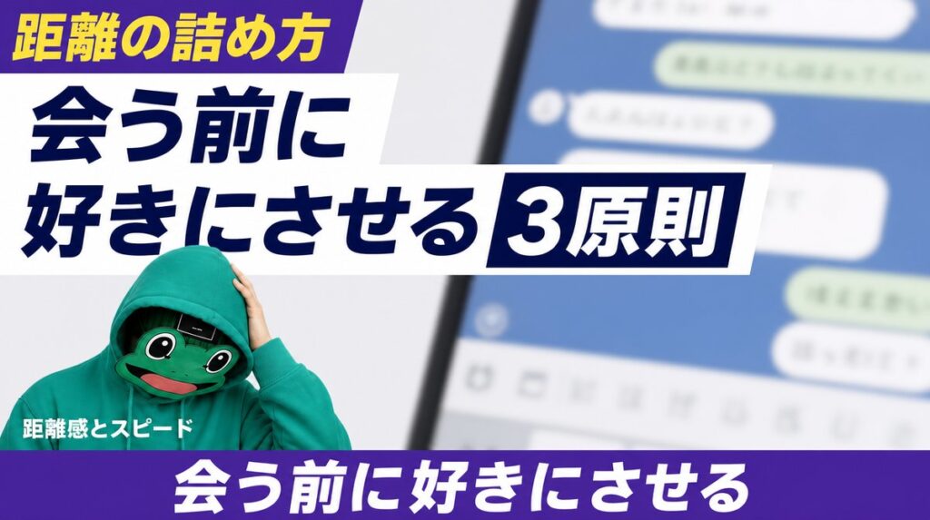 会う前に好きにさせる3原則。マッチングアプリの距離感とスピード