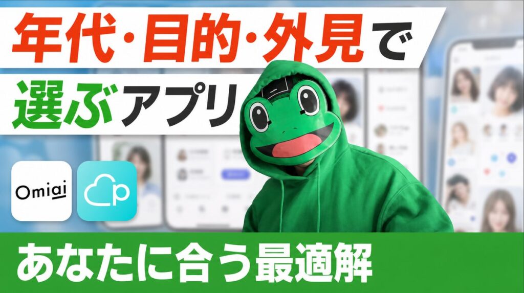 年代・目的・外見で選ぶマッチングアプリ。あなたに合う最適解