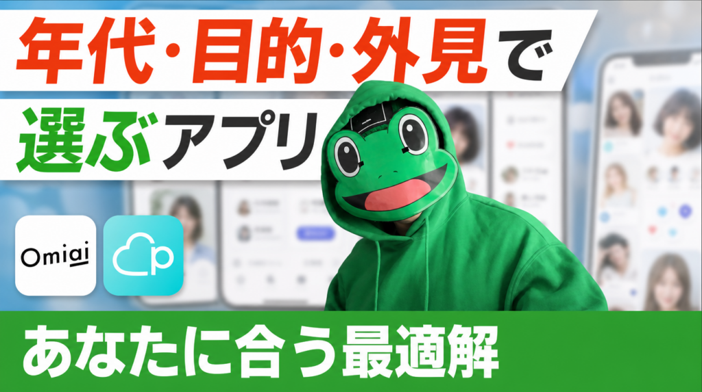 年代・目的・外見で選ぶマッチングアプリ。あなたに合う最適解