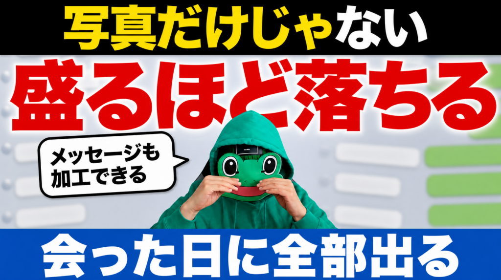 マッチングアプリの加工はどこまで｜盛るほど会った日に落ちる理由